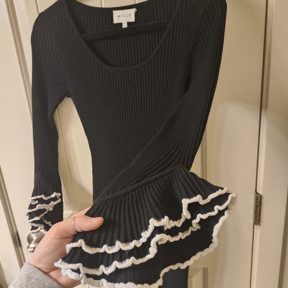 Milly Ribbed Ruffle dress - Picture 5 of 5